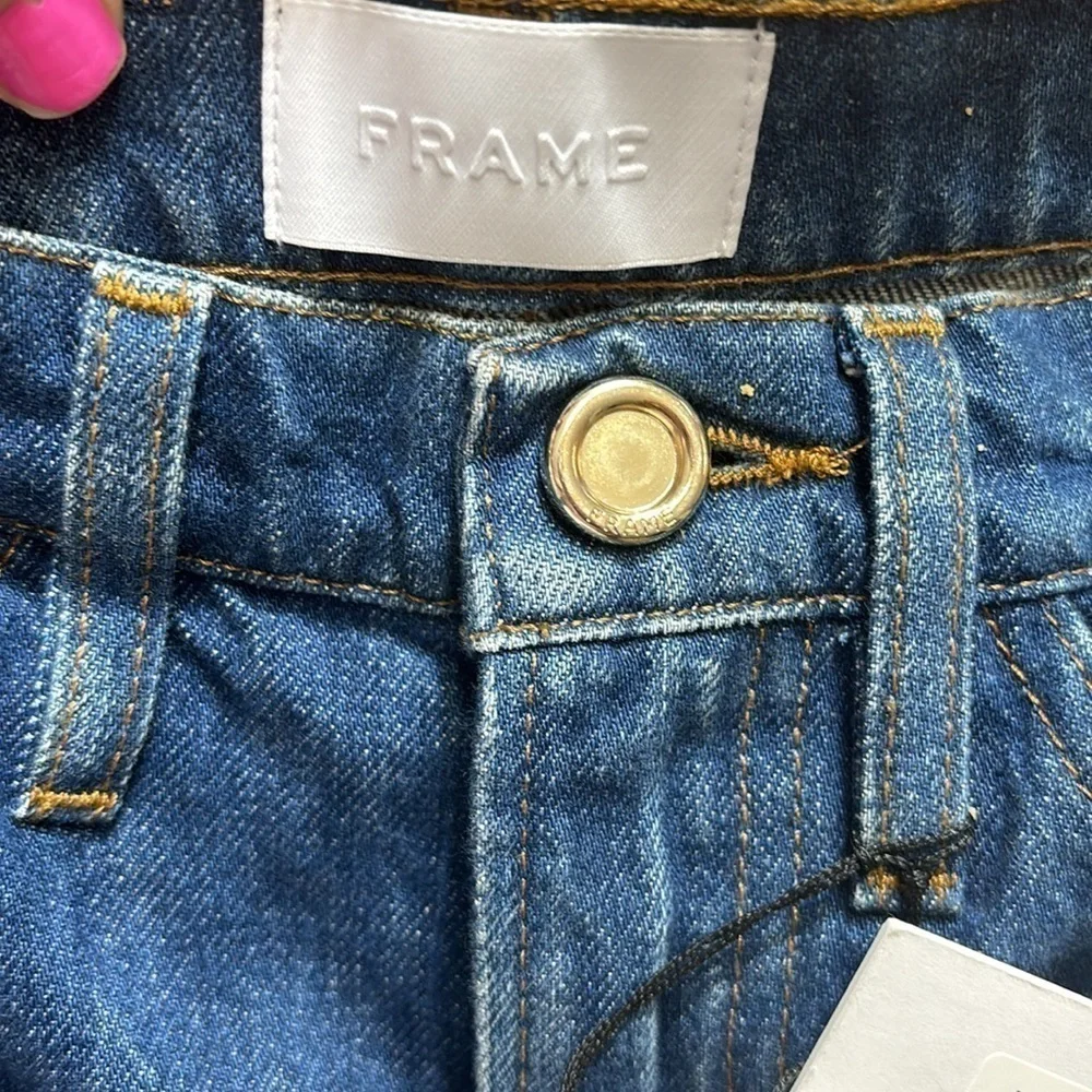 NWT Frame Le Italien Straight Jean in Vintage Blue 24 - Picture 6 of 16